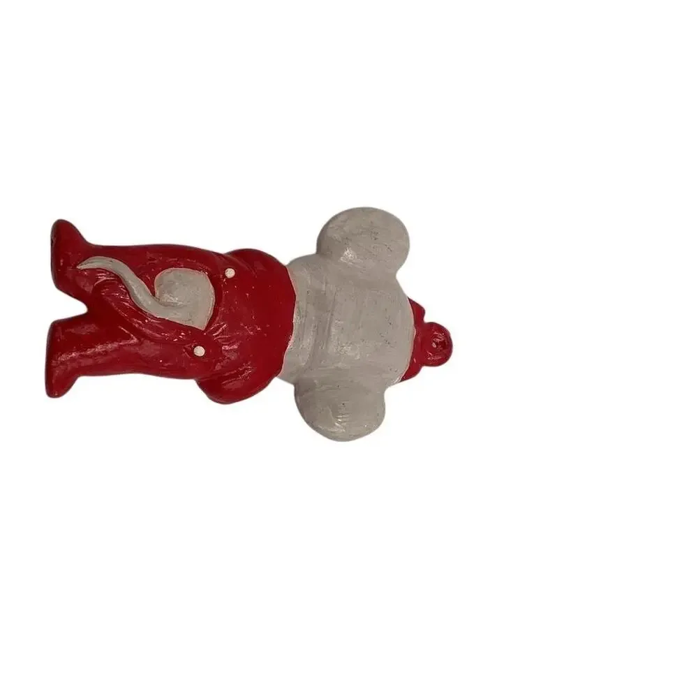 Vintage Hand Painted Christmas Mouse Ornament‎ 3.5 Red Ceramic